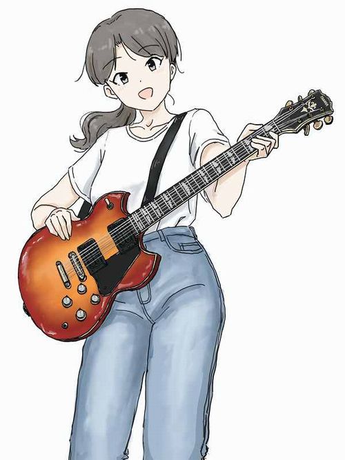 ギターを持ったお姉さん